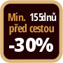 Při objednání minimálně 155 dnů před zahájením pobytu získáte slevu 30% z celé ceny ubytování.